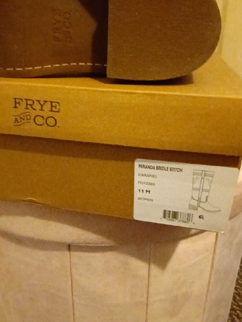Frye Brown Leather Look Knee-High Western Boots - Picture 3 of 7